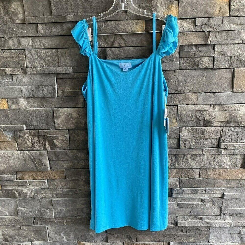 Cece Knit‎ Sheath Dress Blue Size XL Adjustable Straps NWT